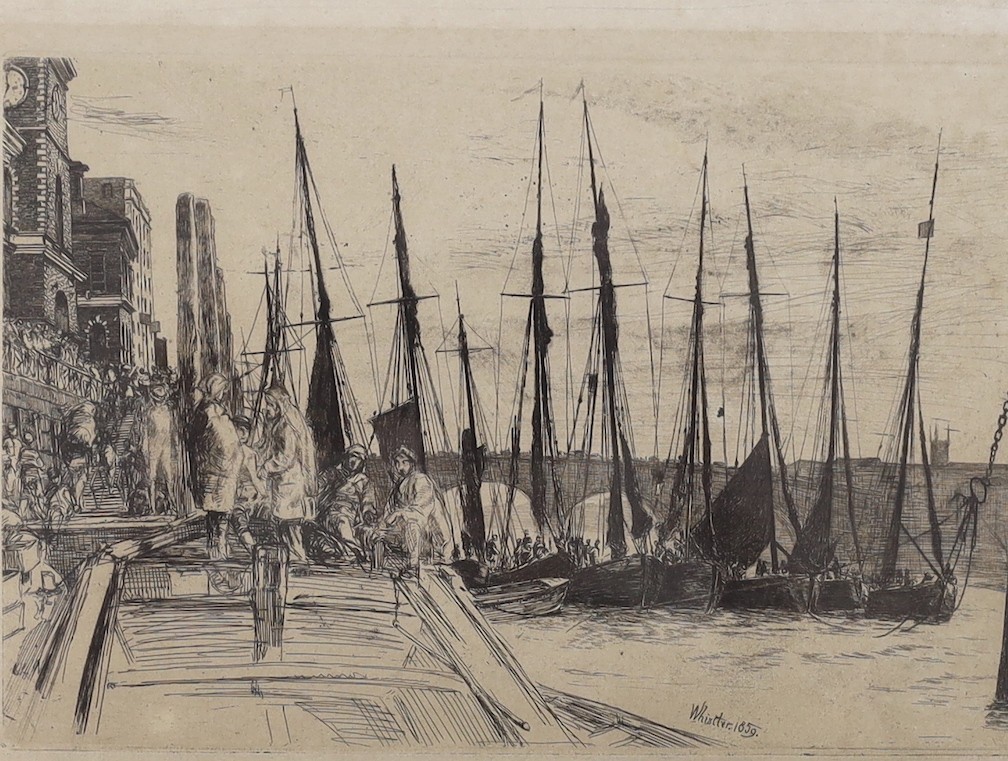 James McNeill Whistler (1834-1903), etching, 'Billingsgate', signed in the plate and dated 1859, 16 x 22cm